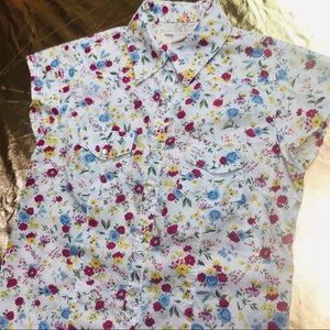 Pearl snap Western rockabilly floral shirt